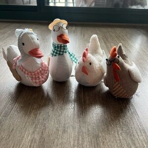 Set of target decorative plushies- geese and chickens